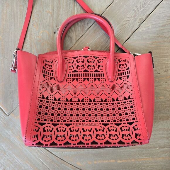 Ermanno Scervino Perforated Leather Crossbody Handbag - Picture 3 of 16